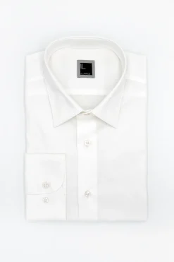 Camicia Regular Fit in Twill di Cotone - BIANCO
