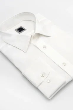 Camicia Regular Fit in Twill di Cotone - BIANCO