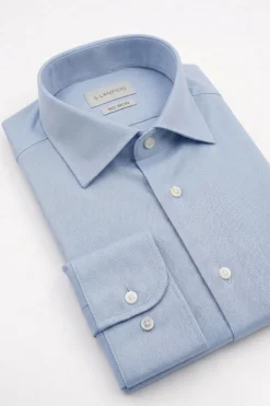 Camicia Regular No Iron Collo Francese - AZZURRO