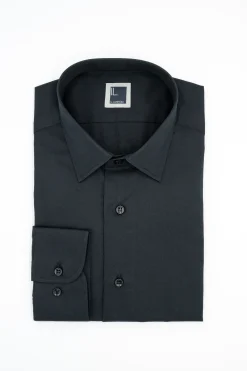 Camicia Slim Fit in Twill di Cotone - NERO