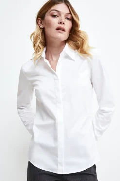Camicia slim in cotone - BIANCO