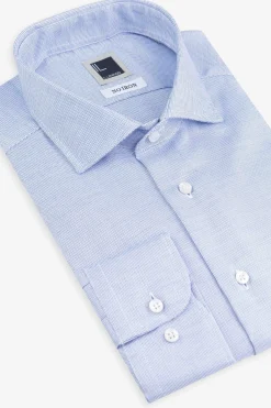Camicia slim microfantasia non iron - FANT. BLU