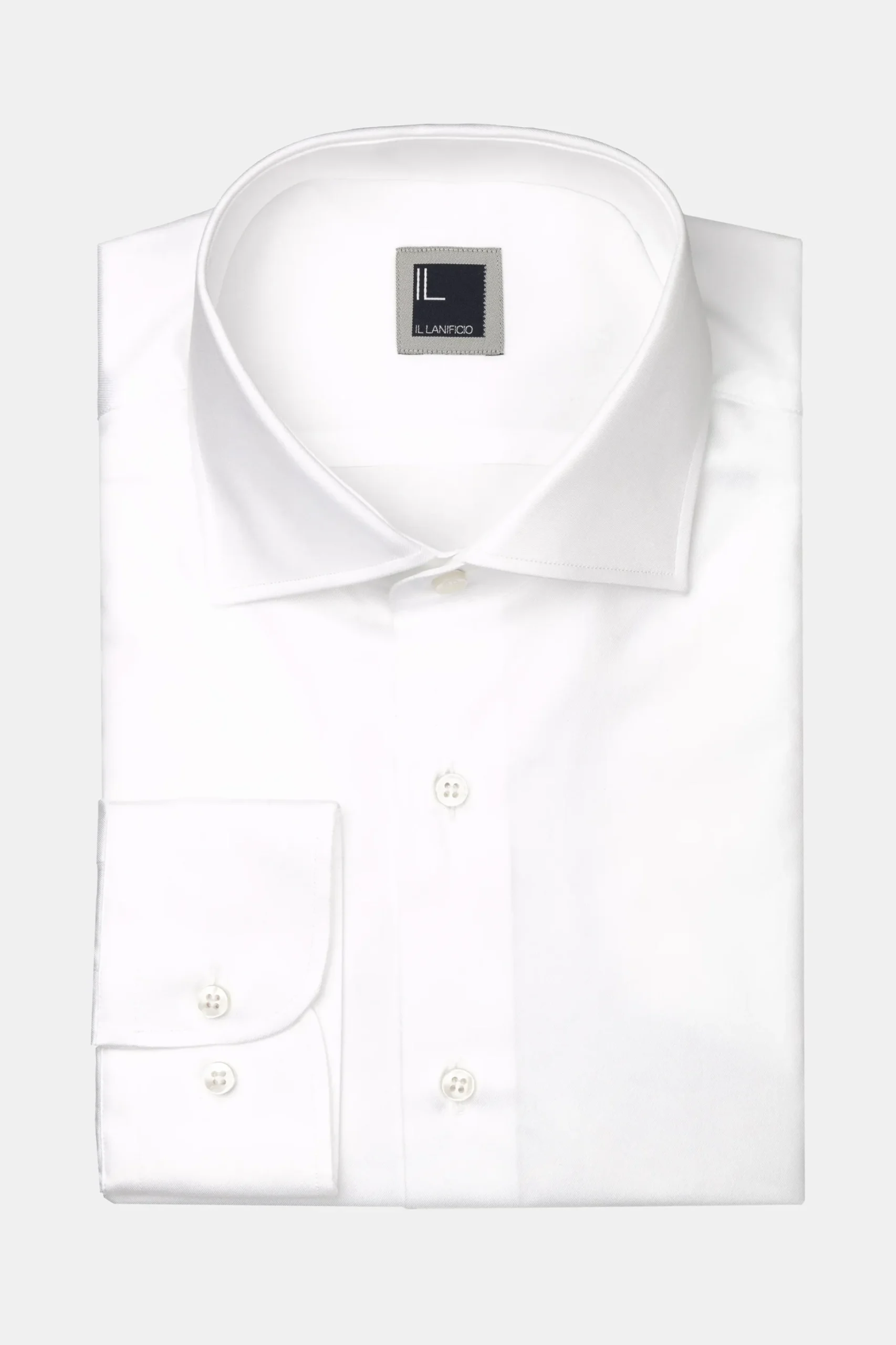 Camicia twill collo francese - BIANCO