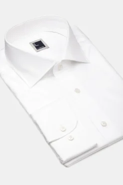 Camicia twill collo francese - BIANCO