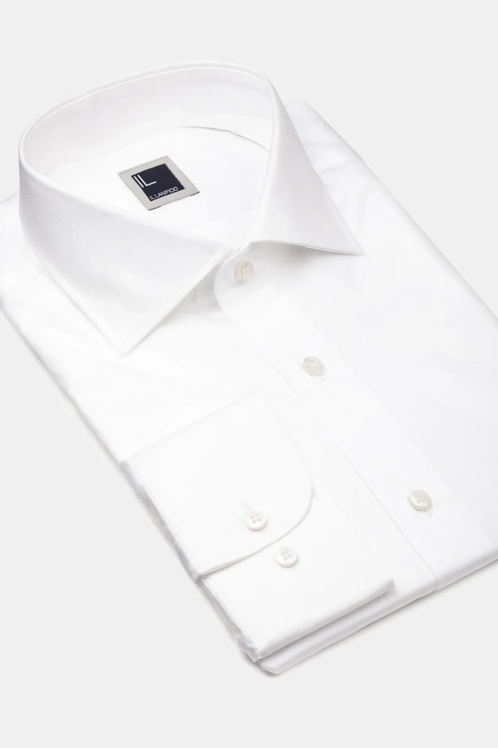 Camicia twill collo francese - BIANCO