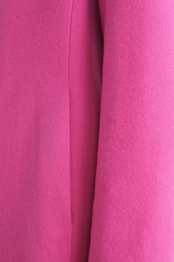 Cappotto di lana con bottoni - FUXIA