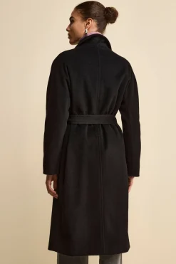 Cappotto Doppiopetto con Revers Classico in Lana e Cashmere - NERO