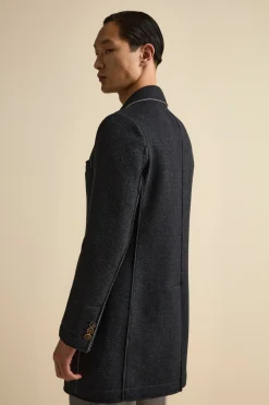 Cappotto Fantasia Midi a Taglio Vivo - P/POULE BLU