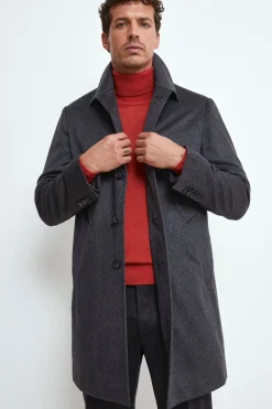 Cappotto Foderato in Cashmere - GRIGIO
