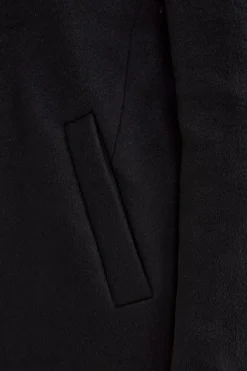 Cappotto Foderato in Misto Lana con Pettorina - BLU