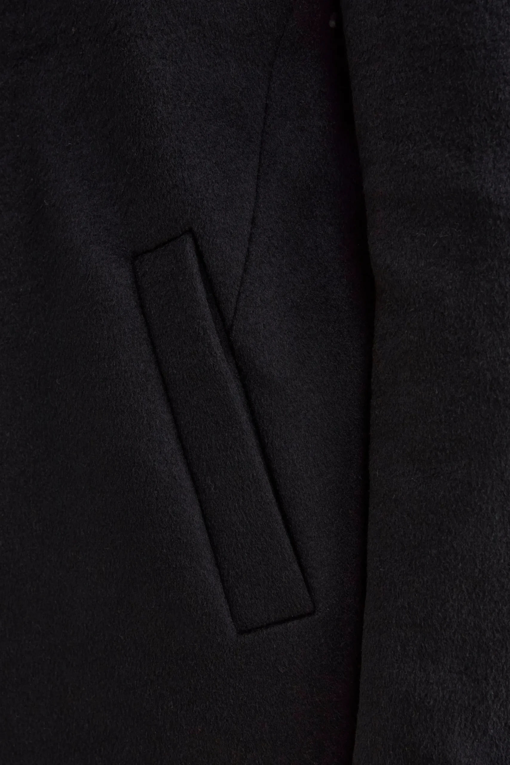 Cappotto Foderato in Misto Lana con Pettorina - BLU