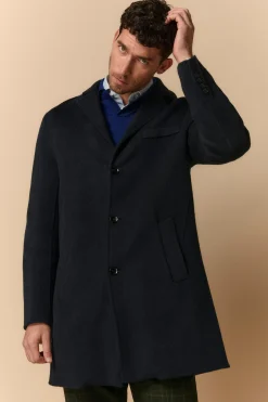 Cappotto in Lana con Gilet in Piuma - BLU