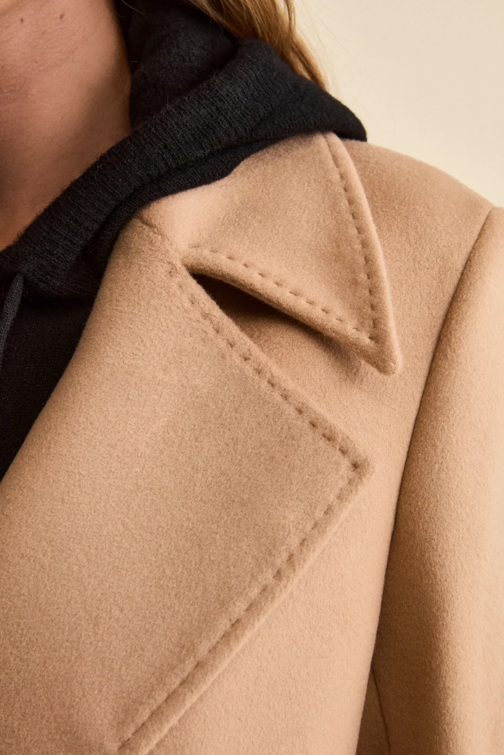 Cappotto Lungo Doppiopetto in Misto Lana e Cahsmere - CAMMELLO