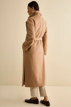 Cappotto lungo in lana e cashmere - CAMMELLO