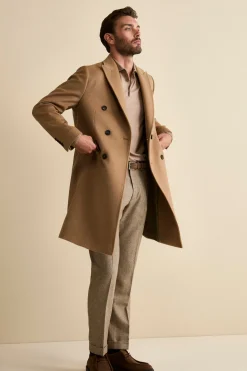 Cappotto Midi Doppiopetto in Misto Lana e Cashmere con Martingala - CAMMELLO