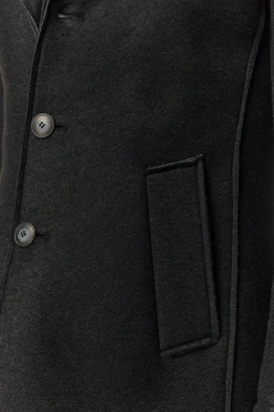 Cappotto Taglio Vivo Con Pettorina - BLU NOTTE