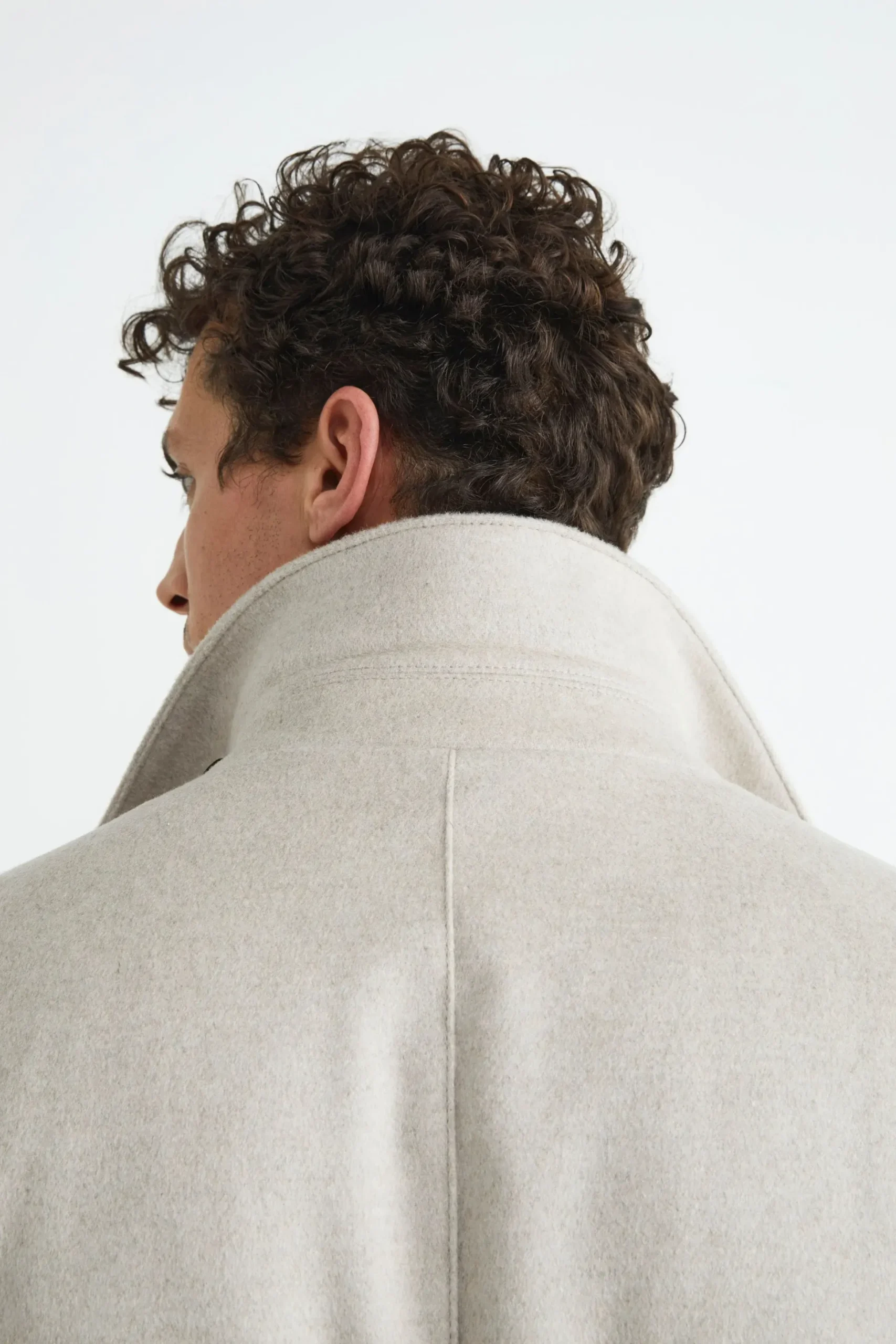 Cappotto trapuntato in lana - BEIGE