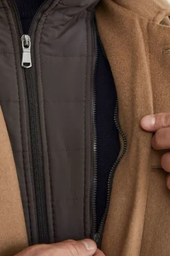 Cappotto trapuntato in lana - CAMMELLO