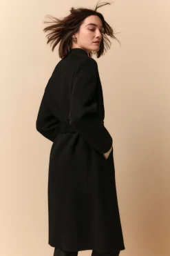 Cappotto Vestaglia in Lana - NERO