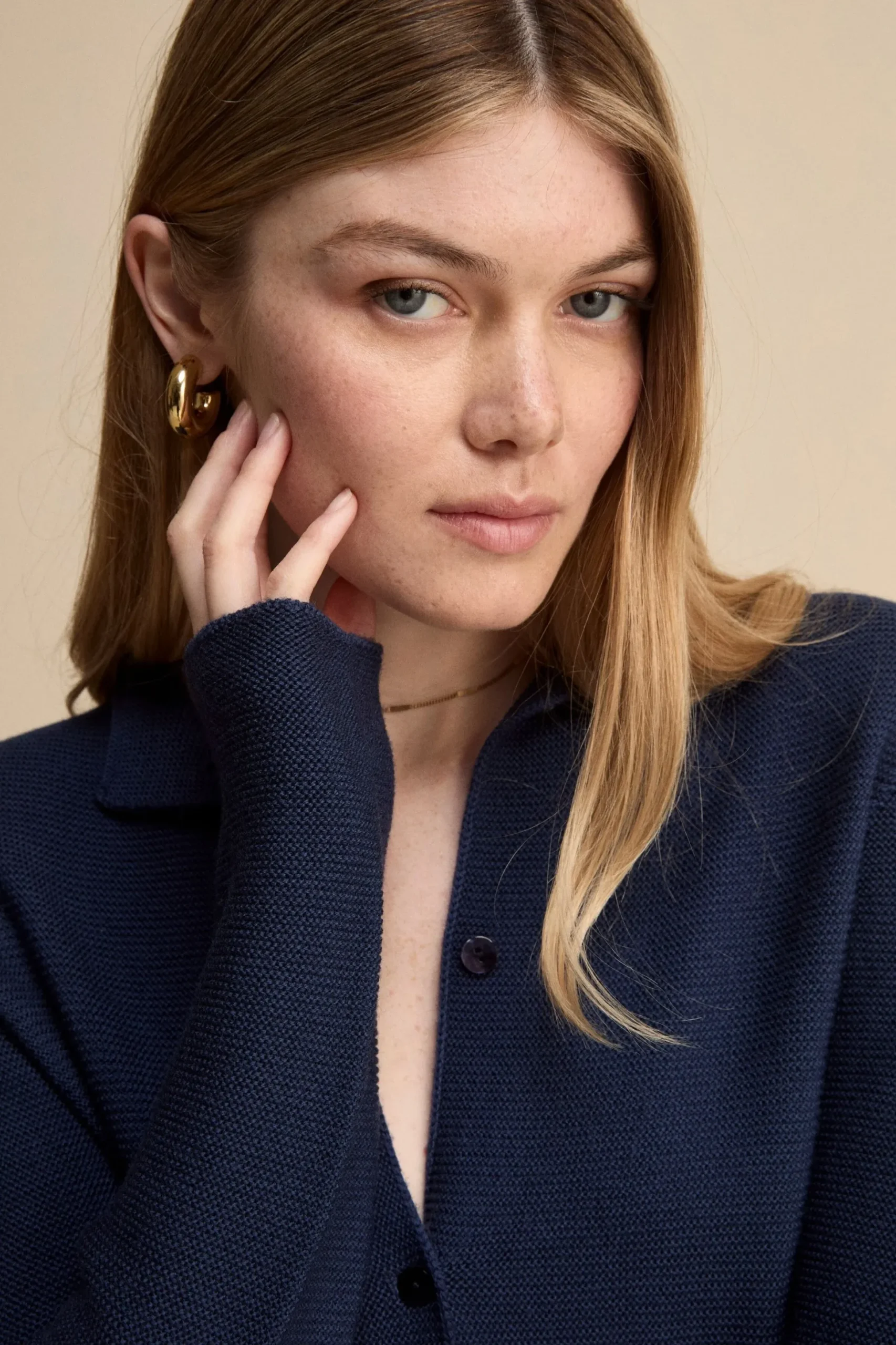 Cardigan corto in lana - BLU
