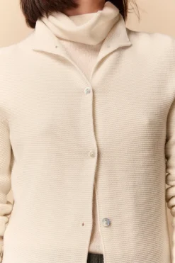 Cardigan corto in lana - ECRU