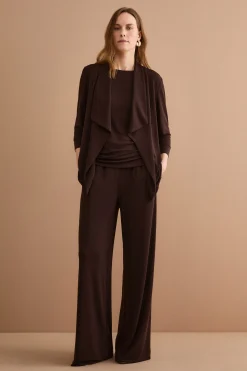 Cardigan Elegante in Jersey Crêpe - CIOCCOLATO