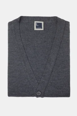 Cardigan in lana con bottoni - ANTRACITE