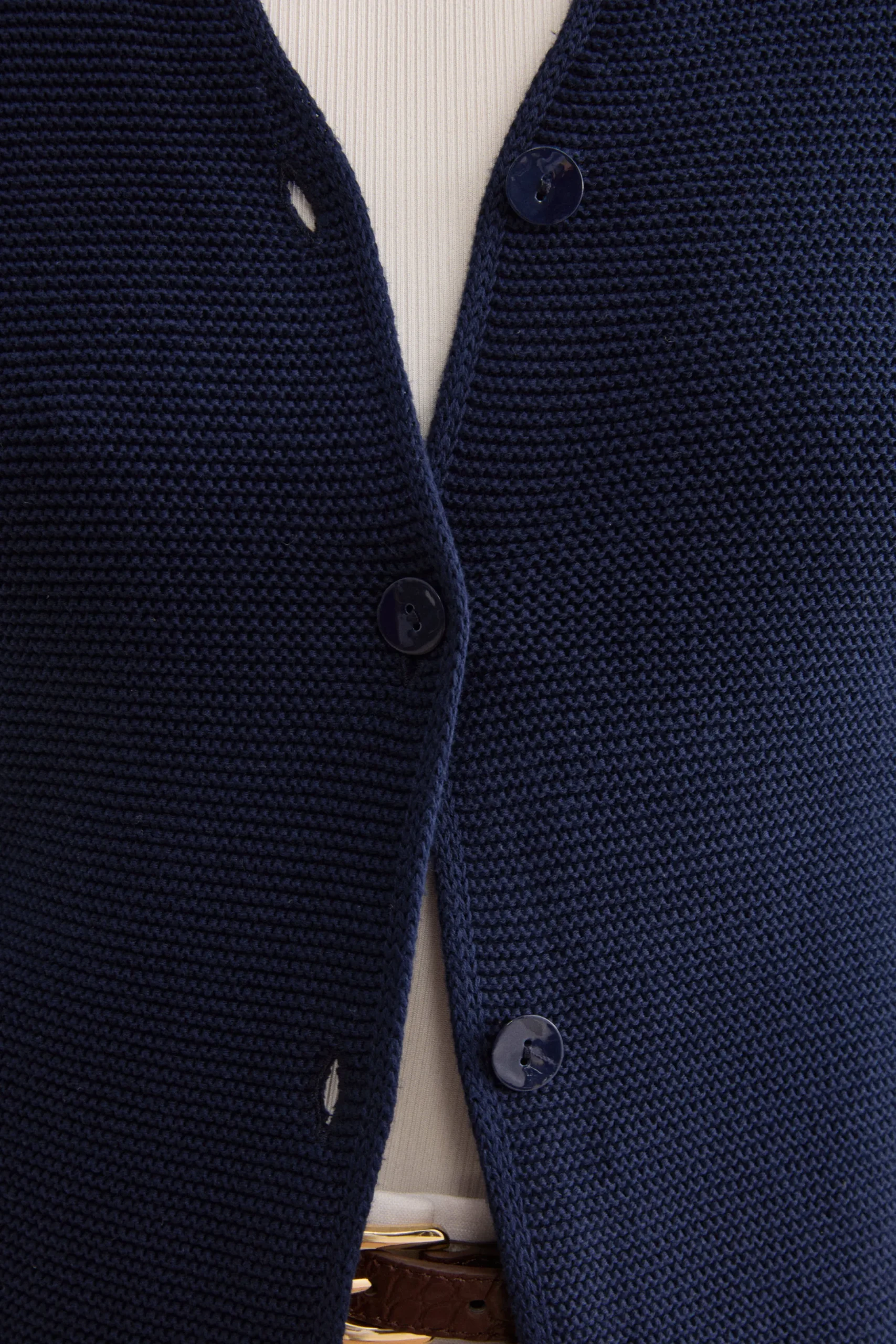 Cardigan Links Scollo a V in Cotone - BLU