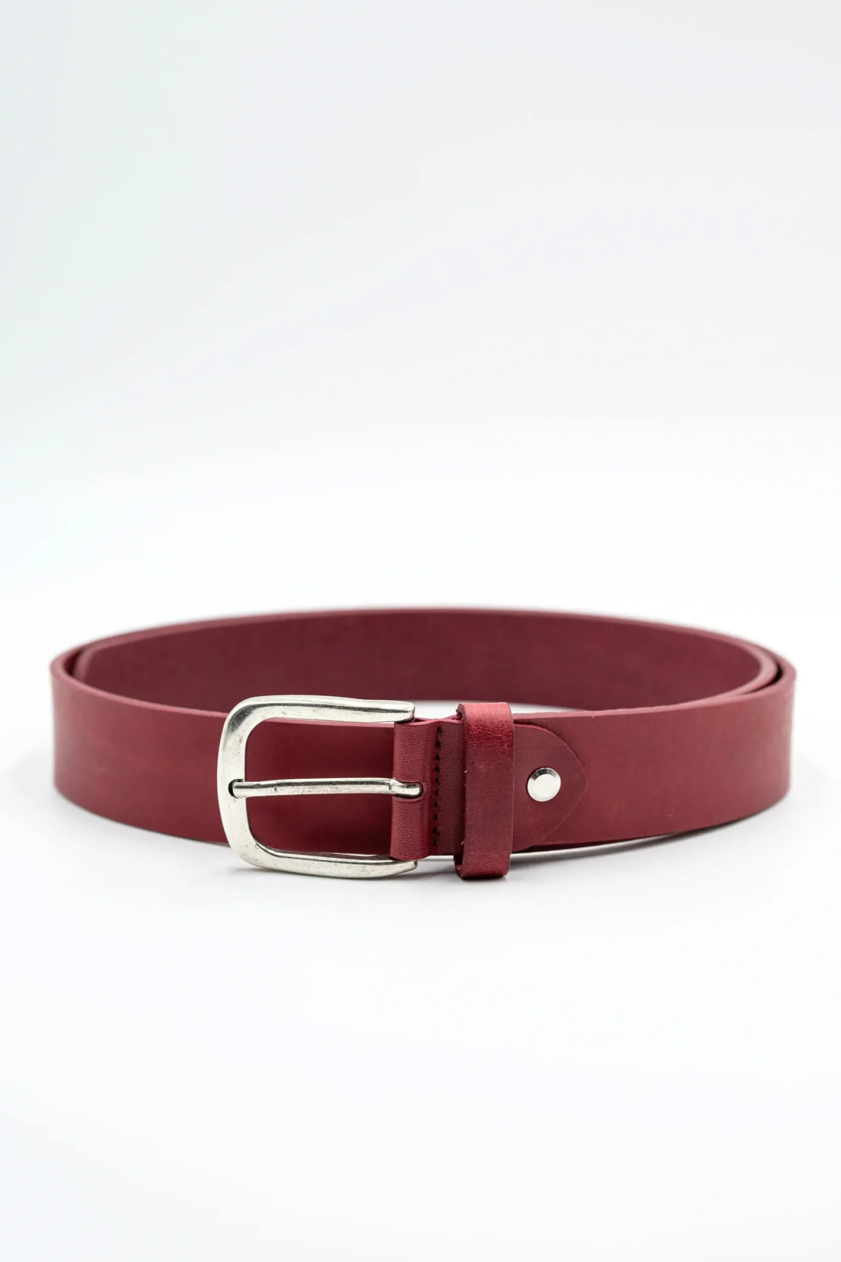 Cintura Basic in Pelle - BORDEAUX