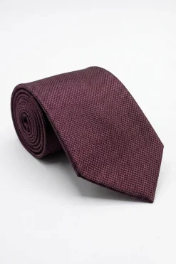 Cravatta Jacquard Elegante in Seta - BORDEAUX