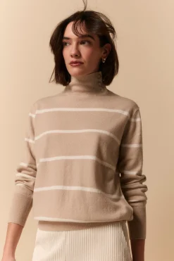 Dolcevita Fantasia in Lana e Cahsmere - BEIGE RIGATO