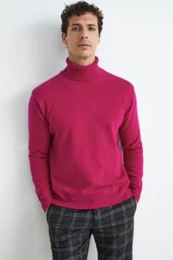 Dolcevita in lana e cashmere - MAGENTA