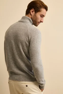 Dolcevita Jacquard in Lana e Cashmere - GRIGIO/BEIGE