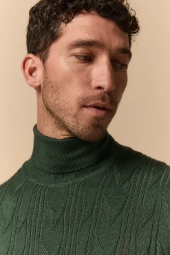 Dolcevita Lavorato in Lana Merino - VERDE MILITARE