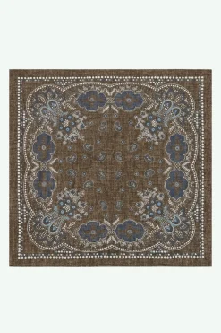 Foulard in Cotone con Stampa Fantasia - FANT. MARRONE