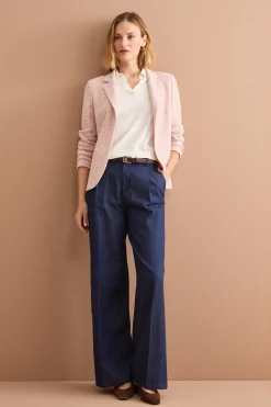 Giacca Aperta in Misto Cotone Bouclé con Lurex - ROSA