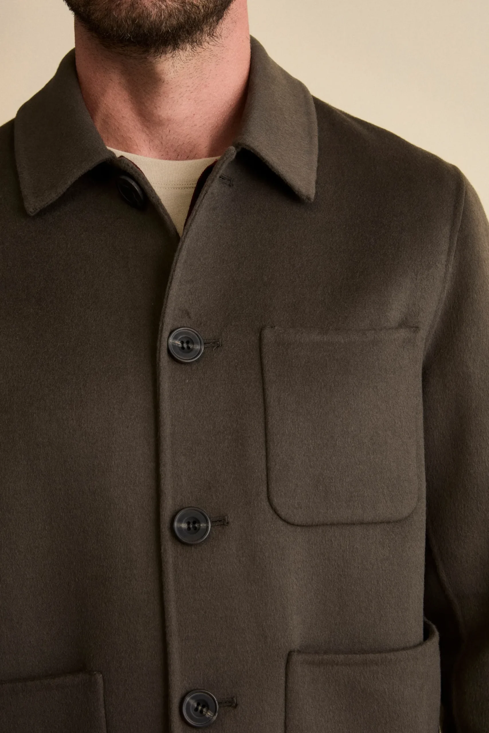 Giacca Camicia in Misto Lana - GRIGIO SCURO