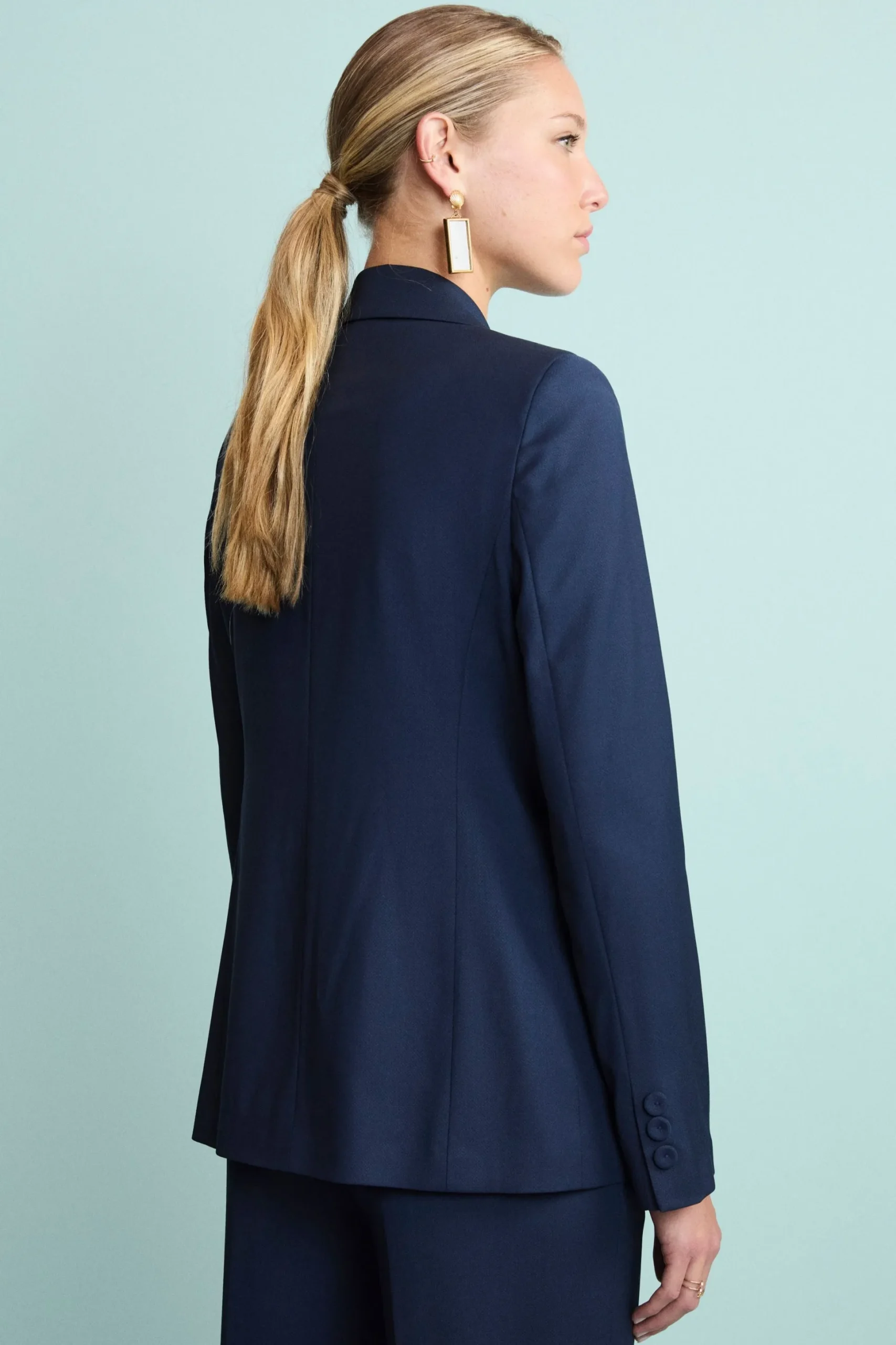 Giacca Elegante Foderata in Lana Vergine - BLU