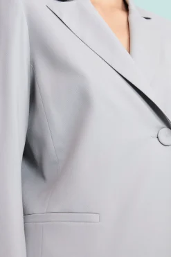 Giacca Elegante Foderata in Lana Vergine - GRIGIO CHIARO