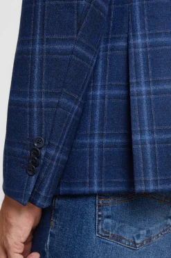 Giacca Elegante in Lana - BLU QUADRI
