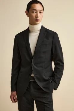 Giacca Monopetto Elegante con Revers Classico Drop 6 - NERO