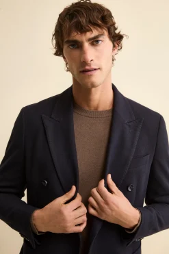 Giacca Semifoderata Doppiopetto Regular Fit - NAVY