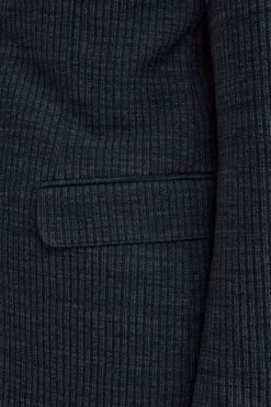 Giacca Sfoderata Slim Fit in Misto Cotone - BLU