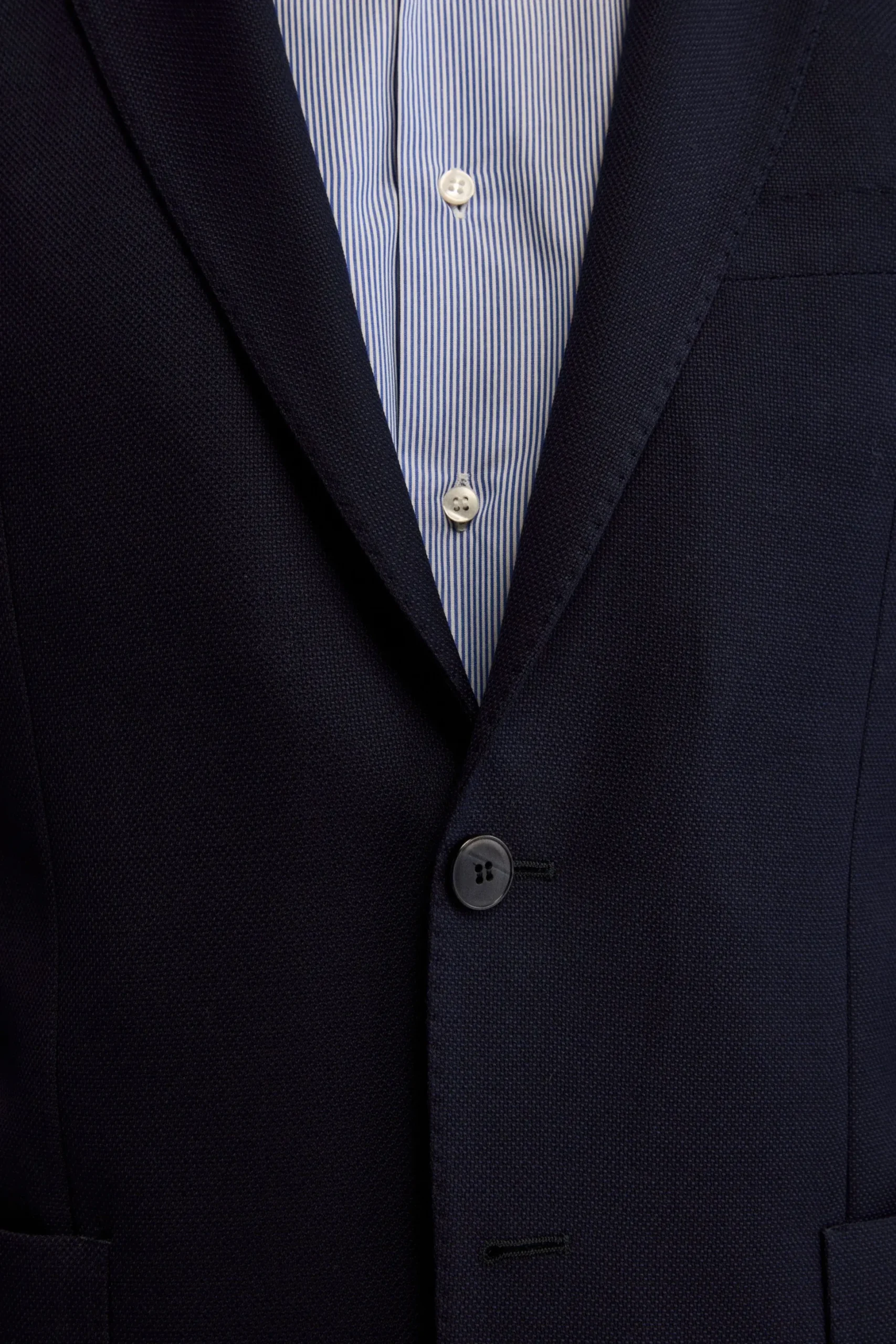 Giacca Slim Fit Monopetto in Lana Vergine - BLU