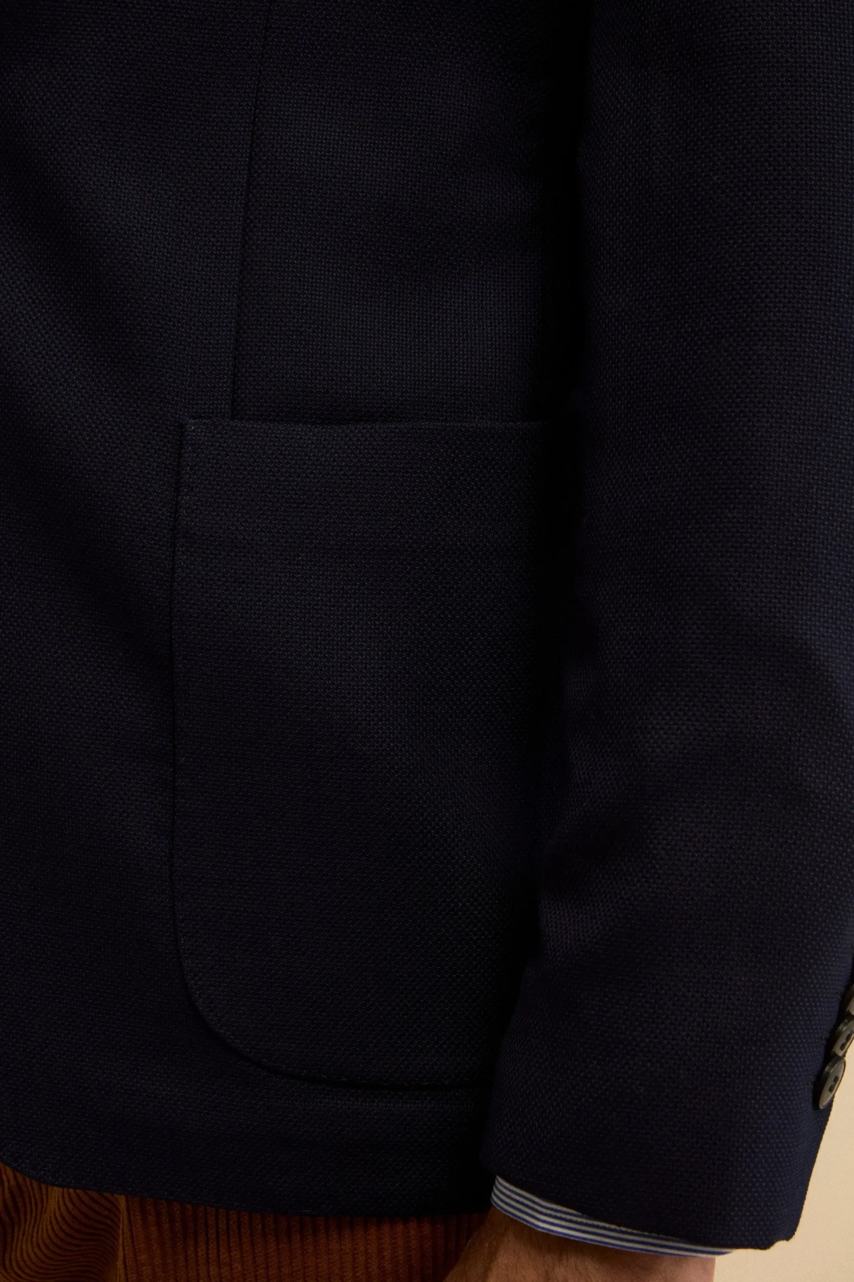 Giacca Slim Fit Monopetto in Lana Vergine - BLU