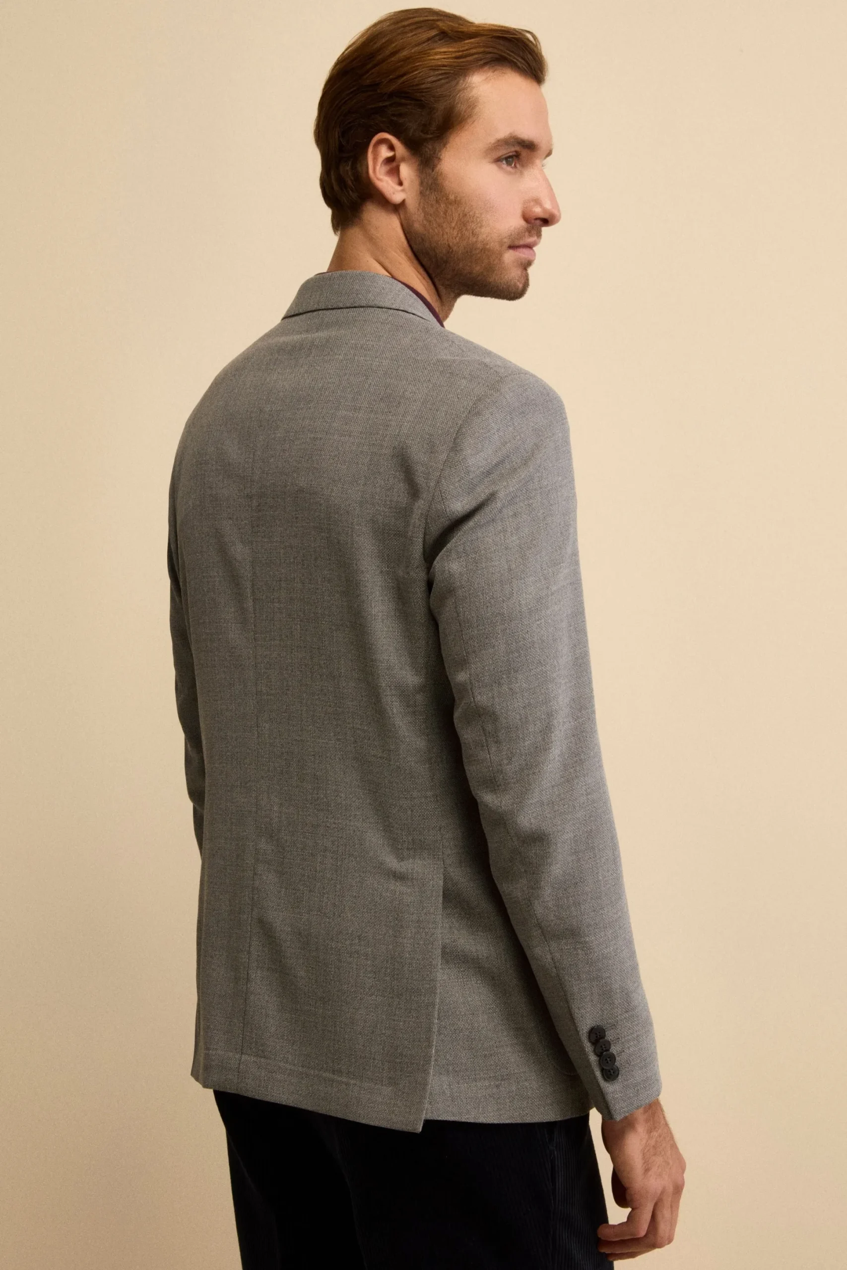 Giacca Slim Fit Monopetto in Lana Vergine - GRIGIO CHIARO
