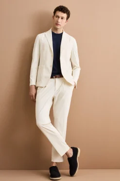 Giacca Tecnica Sfoderata Slim Fit - PANNA