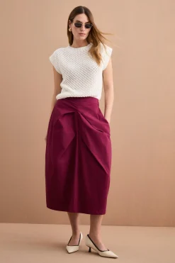 Gilet Over Traforato con Scollo Barchetta - BIANCO