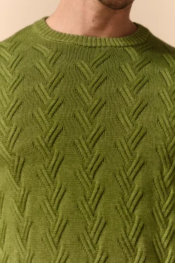 Girocollo Losanga in Lana Merino - PISTACCHIO
