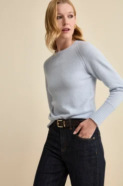 Girocollo Raglan in Lana e Cashmere - AZZURRO